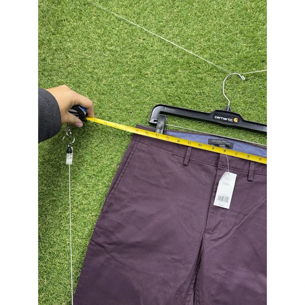 Banana Republic Chino Pants Mens 31x32 Burgundy Preppy Fulton Skinny Fit NWT